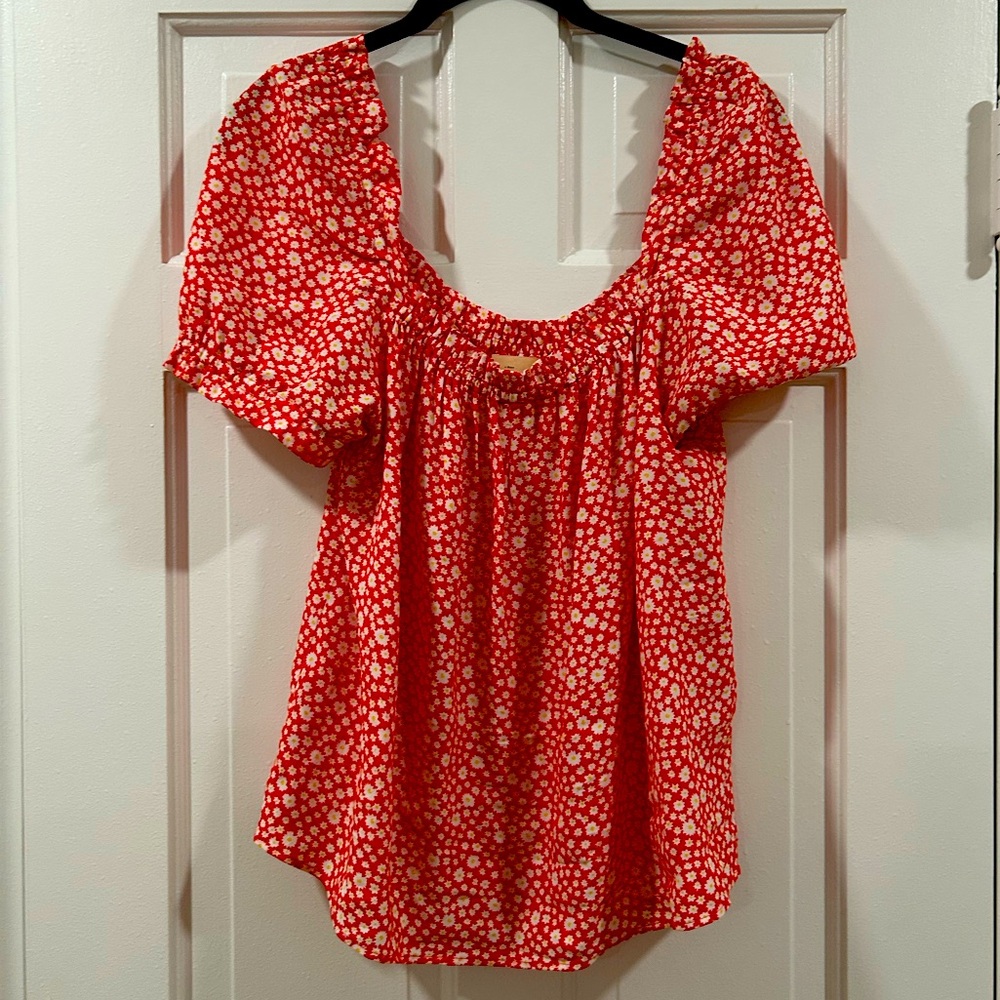Red Floral Women's Top